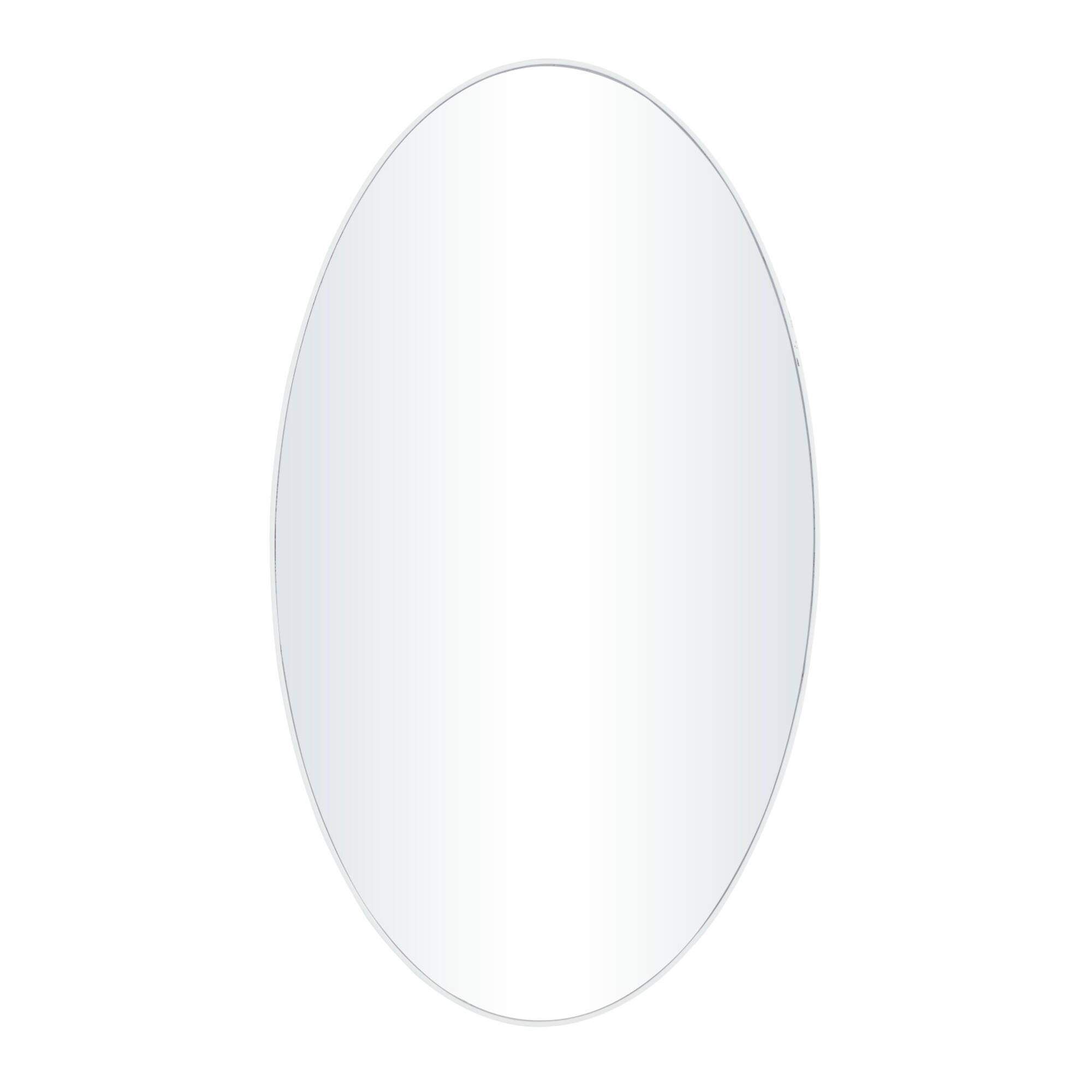 White Contemporary Wall Mirror, 18" x 1" x 32"